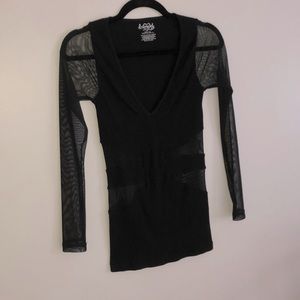 Intimately Free People Sheer Panel LS Shirt M/L